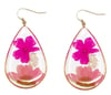 DRIED FLOWER TEARDROP DANGLE EARRING