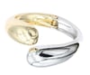 TWO TONE DOME HINGED BANGLE BRACELET