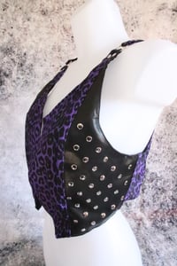 Image 10 of Guns N' Roses Purple leopard leather Vest