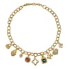 CLOVER CRYSTAL CHARM OVAL LINK NECKLACE