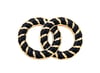 METAL ENAMEL TWISTED INTERLOCKING CIRCLE BROOCH