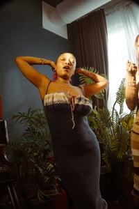 Image 2 of Front Tie Midi Knit Dress