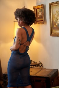 Image 3 of Deep V Knit Midi Dress w/ Hoop Detail