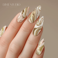 Image 1 of CREAM SWIRL ABSTRACT NAIL DECALS 
