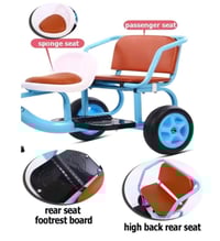 Image 9 of Hansel & Gretel Tandem Tricycle | Ivory or Baby Blue