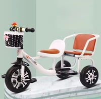 Image 2 of Hansel & Gretel Tandem Tricycle | Ivory or Baby Blue