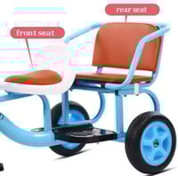Image 5 of Hansel & Gretel Tandem Tricycle | Ivory or Baby Blue