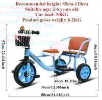Image 17 of Hansel & Gretel Tandem Tricycle | Ivory or Baby Blue