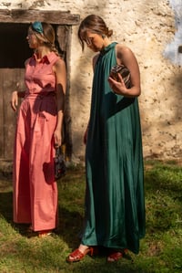 Image 1 of Vestido Verde Satén