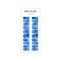 Image 2 of AQUA BLUE MARBLE NAIL DECALS 