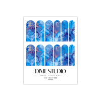 Image 4 of AQUA BLUE MARBLE NAIL DECALS 