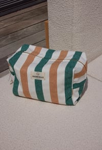 Image 1 of Neceser Trousse de Toilette Rayures Emeraude
