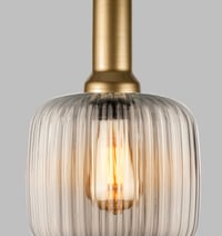 Image 14 of Clear Ribbed Glass Modern Pendant Lighting