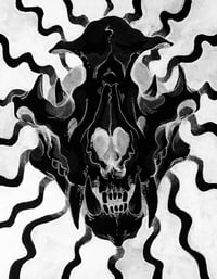 Inverted Wolf Skull Print