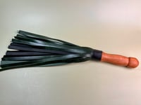 Image 3 of Cherry wood Green and Black Pecker Flogger