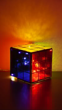 Image 1 of Stained Glass 3D Rubicks Cube Lamp