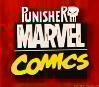 Image 1 of Punisher Logo – Marvel Comics 3D Hand Crafted Wooden Wall Hanging Artwork.