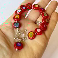 Image 5 of Bright Red with Millefiori Bracelet