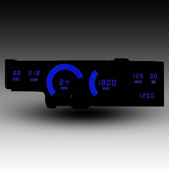 Image of 1978-1988 BLUE Oldsmobile Cutlass LED Digital Dash Kit