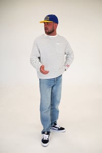 Image 5 of Navy Stripe Long Sleeve T-Shirt