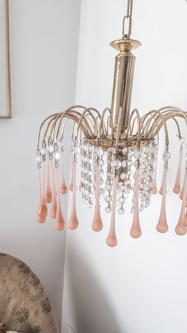 Lustre gouttes d'eau et pampilles. 