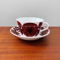 Image 1 of Gustavsberg Röd Aster Tea Cup with Saucer