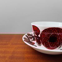 Image 2 of Gustavsberg Röd Aster Tea Cup with Saucer