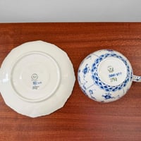 Image 5 of Royal Copenhagen Blue Fluted Full Lace Large Tea Cup Trio Set