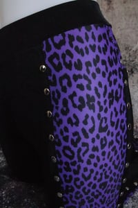 Image 6 of Black and purple leopard pants
