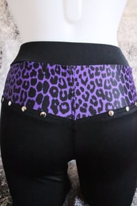 Image 7 of Black and purple leopard pants