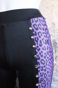 Image 8 of Black and purple leopard pants