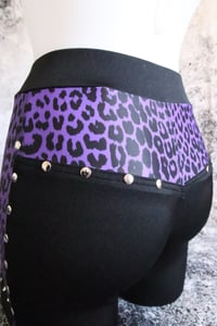 Image 9 of Black and purple leopard pants
