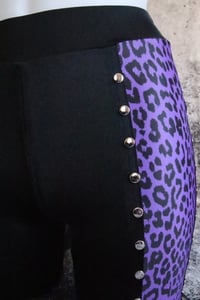 Image 10 of Black and purple leopard pants