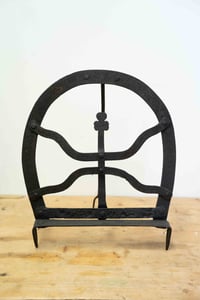 Image 1 of Irish 19th Century Wrought Iron Harnen Stand w/ Shamrock Motif 