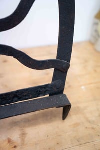 Image 4 of Irish 19th Century Wrought Iron Harnen Stand w/ Shamrock Motif 