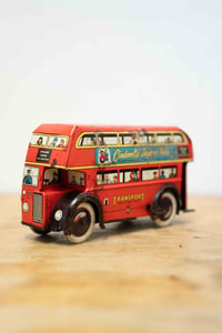 Image 2 of Vintage Wells Brimtoy Tinplate Clockwork Toy Bus Circa 1950's