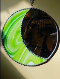 Image 2 of Green swirl moon mirror 