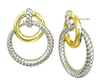 TWO TONE CIRCLE LINK METAL EARRING