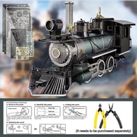 Image 6 of Puzzle 3d Metal Mogul Locomotive 282Pcs Assembly Model Building Kit DIY Toys