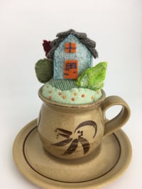 up--cycled teacup pincushion