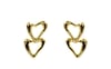 DOUBLE HEART LINK METAL EARRING