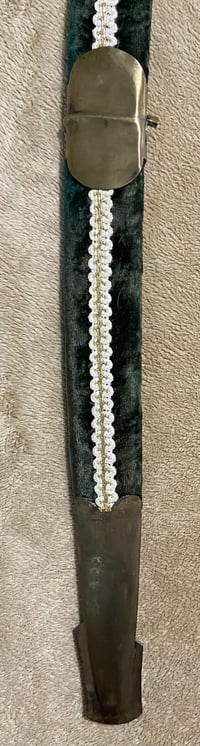 Image 8 of  Vintage Indian Dress Talwar w/Green Velvet Scabbard & Etched Blade