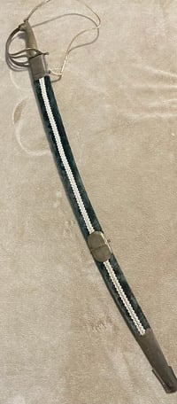 Image 2 of  Vintage Indian Dress Talwar w/Green Velvet Scabbard & Etched Blade