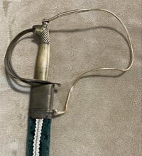Image 1 of  Vintage Indian Dress Talwar w/Green Velvet Scabbard & Etched Blade