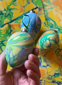 Image 3 of Hand Marbled Ceramic Easter Egg Decorations- set of four