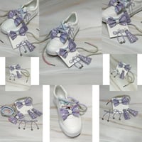 Image 6 of 1 PAIR 42" SWEET LULLABY OMBRE DYED LACES WITH BOWS TASSELS AND CHARMS by LAZY HOUND DESIGNS