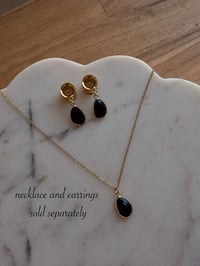Image 2 of Obsidian Angel Tear Necklace (Gold)