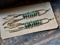 Image 3 of Laddered Apatite brass earrings 