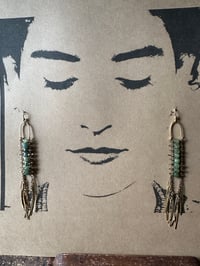 Image 7 of Laddered Apatite brass earrings 