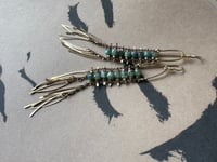 Image 9 of Laddered Apatite brass earrings 